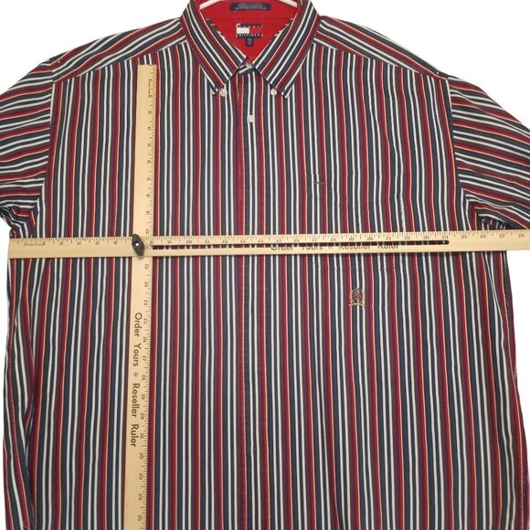 Tommy Hilfiger Vintage 1990's  Men's XXL Striped Button Down Long Sleeve Shirt - Picture 11 of 13